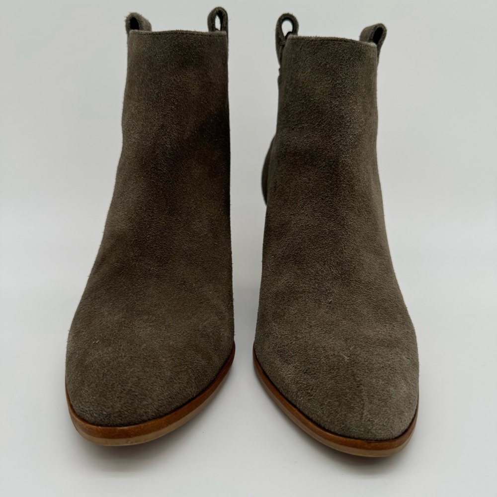 J. Crew “Eaton” Suede Leather Gray/Taupe Heeled Ankle Boots Size 8.5 - Picture 3 of 13